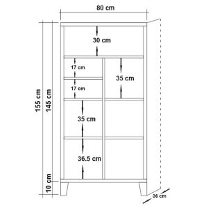 071 000482 4 4 Bookcase PWF-0181-7 in Atlantic pine color 80x36x155cmIndoor furniture > Sofas & Armchairs - Pre Order