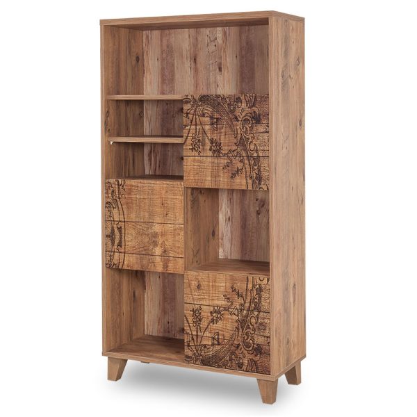 071 000482 7 Bookcase PWF-0181-7 in Atlantic pine color 80x36x155cmIndoor furniture > Sofas & Armchairs - Pre Order