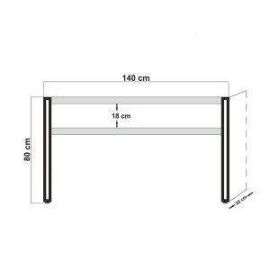 071 000587 2 2 Console PWF-0241 pakoworld in pine - black color 140x35x80cmIndoor furniture > Drawers-consoles