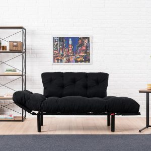 071 000659 4 3 2 seater sofa bed PWF-0018 with fabric in black color 155x73x85cmIndoor furniture > Sofas & Armchairs - Pre Order