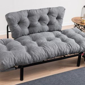 071 000662 2 3 2 seater sofa bed PWF-0018 pakoworld with fabric in grey color 155x73x85cmIndoor furniture > Sofas