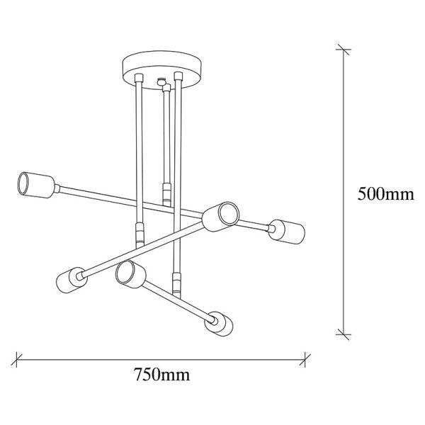 071 000910 3 2 Ceiling light PWL-0102 pakoworld Ε27 in black color D75x50cmLighting > Ceiling