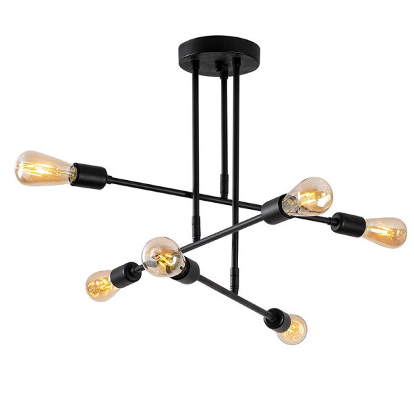 071 000910 4 Ceiling light PWL-0102 pakoworld Ε27 in black color D75x50cmLighting > Ceiling