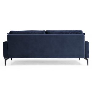 071 001127 4 3 3-seater sofa Fortune pakoworld velvet navy blue-black 205x88x90cmIndoor furniture > Sofas & Armchairs - Pre Order