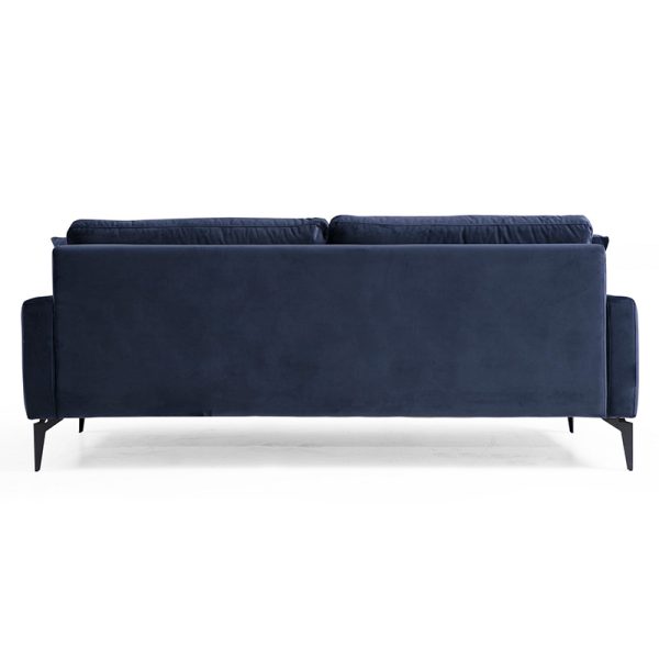 071 001127 4 3 3-seater sofa Fortune pakoworld velvet navy blue-black 205x88x90cmIndoor furniture > Sofas & Armchairs - Pre Order
