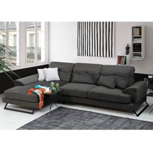 071 001129 3 2 Corner sofa PWF-0503 pakoworld right corner velvet anthracite-black 308x190x100/92cmIndoor furniture > Sofas & Armchairs - Pre Order