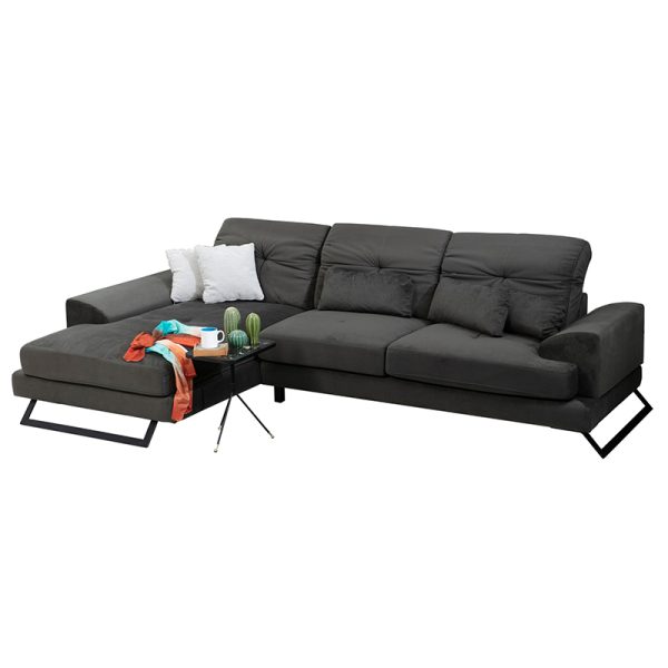 071 001129 5 Corner sofa PWF-0503 pakoworld right corner velvet anthracite-black 308x190x100/92cmIndoor furniture > Sofas & Armchairs - Pre Order