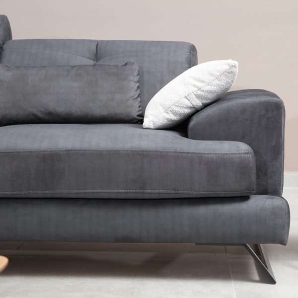 071 001130 2 3 Sofa 3-seater PWF-0508 pakoworld fabric anthracite-black 225x79x92cmIndoor furniture > Sofas & Armchairs - Pre Order