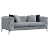 071 001147 4 3-seater sofa Fortune pakoworld velvet anthracite-black 205x90x88cmIndoor furniture > Sofas & Armchairs - Pre Order
