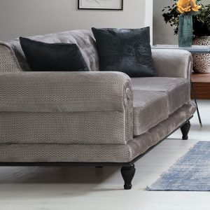 071 001165 3 2 3-seater sofa PWF-0522 pakoworld fabric gray-black 230x95x78cmIndoor furniture > Sofas & Armchairs - Pre Order