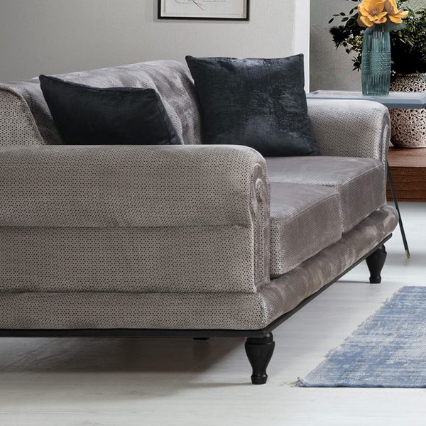 071 001165 3 2 3-seater sofa PWF-0522 pakoworld fabric gray-black 230x95x78cmIndoor furniture > Sofas & Armchairs - Pre Order