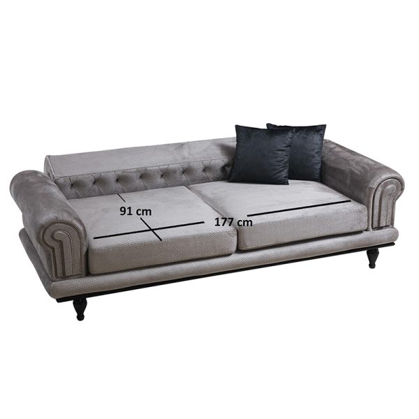 071 001165 4 2 3-seater sofa PWF-0522 pakoworld fabric gray-black 230x95x78cmIndoor furniture > Sofas & Armchairs - Pre Order