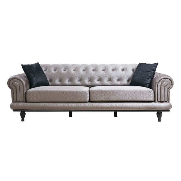 071 001165 5 3-seater sofa PWF-0522 pakoworld fabric gray-black 230x95x78cmIndoor furniture > Sofas & Armchairs - Pre Order
