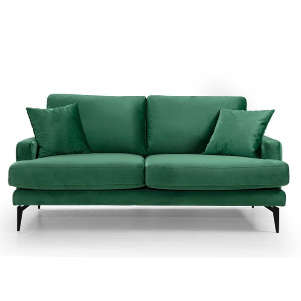 071 001182 6 2-seater sofa Fortune pakoworld velvet green-black 175x90x88cmIndoor furniture > Sofas & Armchairs - Pre Order