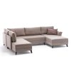 071 001190 5 3 seater sofa-bed PWF-0179 fabric in cream color 202x82x83cmIndoor furniture > Sofas & Armchairs - Pre Order