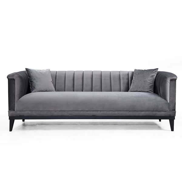 071 001241 4 3-seater sofa PWF-0541 pakoworld anthracite velvet 255x89x79cmIndoor furniture > Sofas & Armchairs - Pre Order