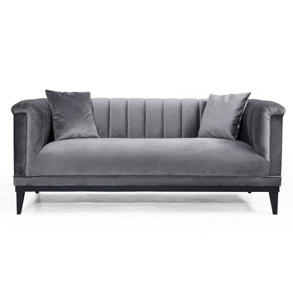071 001242 4 2 seater sofa PWF-0541 pakoworld anthracite velvet 190x89x79cmIndoor furniture > Sofas & Armchairs - Pre Order
