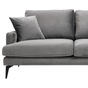 071 001244 2 3 Sofa 2-seater Fortune pakoworld velvet anthracite-black 175x90x88cmIndoor furniture > Sofas & Armchairs - Pre Order