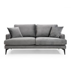 071 001244 5 Sofa 2-seater Fortune pakoworld velvet anthracite-black 175x90x88cmIndoor furniture > Sofas & Armchairs - Pre Order