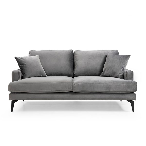 071 001244 5 Sofa 2-seater Fortune pakoworld velvet anthracite-black 175x90x88cmIndoor furniture > Sofas & Armchairs - Pre Order