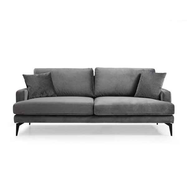 071 001254 5 3-seater sofa Fortune pakoworld velvet anthracite-black 205x90x88cmIndoor furniture > Sofas & Armchairs - Pre Order