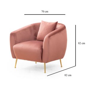 071 001283 4 2 Armchair PWF-0574 pakoworld fabric pink 70x82x82cmIndoor furniture > Sofas & Armchairs - Pre Order