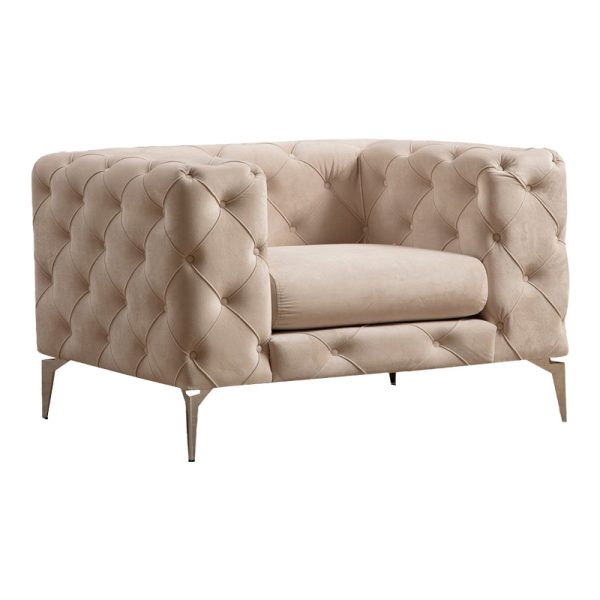 071 001288 5 Armchair PWF-0579 pakoworld fabric ecru 108x90x70cmIndoor furniture > Sofas & Armchairs - Pre Order
