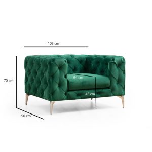 071 001289 3 2 Armchair PWF-0579 pakoworld fabric green 108x90x70cmIndoor furniture > Sofas & Armchairs - Pre Order