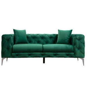 071 001326 2 4 2 seater Chesterfield type sofa PWF-0579 pakoworld fabric green 197x90x73cmIndoor furniture > Sofas & Armchairs - Pre Order