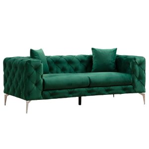 071 001326 7 2 seater Chesterfield type sofa PWF-0579 pakoworld fabric green 197x90x73cmIndoor furniture > Sofas & Armchairs - Pre Order