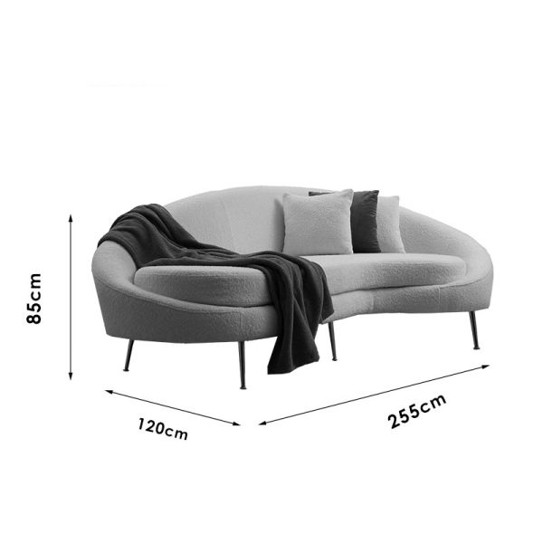 071 001329 3 4 3 seater sofa PWF-0589 pakoworld fabric cream 255x120x85cmIndoor furniture > Sofas & Armchairs - Pre Order