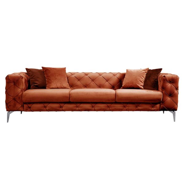 071 001354 5 3 seater sofa PWF-0579 pakoworld Chesterfield type fabric tile 237x90x73cmIndoor furniture > Sofas & Armchairs - Pre Order