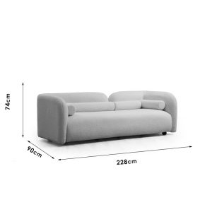 071 001404 3 2 3 seater sofa Tranquil I pakoworld fabric boucle cream 228x90x74cmIndoor furniture > Sofas & Armchairs - Pre Order