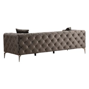 071 001429 2 2 3 seater sofa PWF-0579 pakoworld Chesterfield type fabric dark grey 237x90x73cmIndoor furniture > Sofas & Armchairs - Pre Order