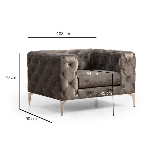 071 001431 3 2 Armchair PWF-0579 pakoworld fabric dark grey 108x90x70cmIndoor furniture > Sofas & Armchairs - Pre Order