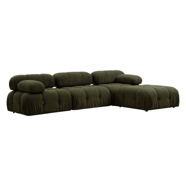 071 001483 5 Polymorphic sofa Divine with fabric in green color 288/190x75cmIndoor furniture > Sofas & Armchairs - Pre Order
