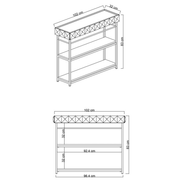 071 001502 2 2 Sideboard PWF-0629 pakoworld white-black color 102x32x83cmSPRING OFFERS