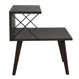 071 001531 3 4 Side table Gather pakoworld anthracite-walnut 50x40x55cmIndoor furniture > Bedside tables