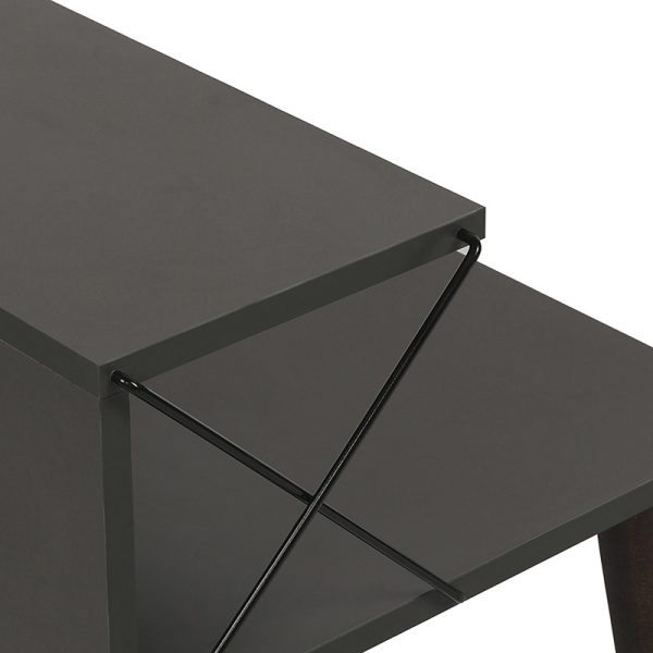 071 001531 4 4 Side table Gather pakoworld anthracite-walnut 50x40x55cmIndoor furniture > Bedside tables