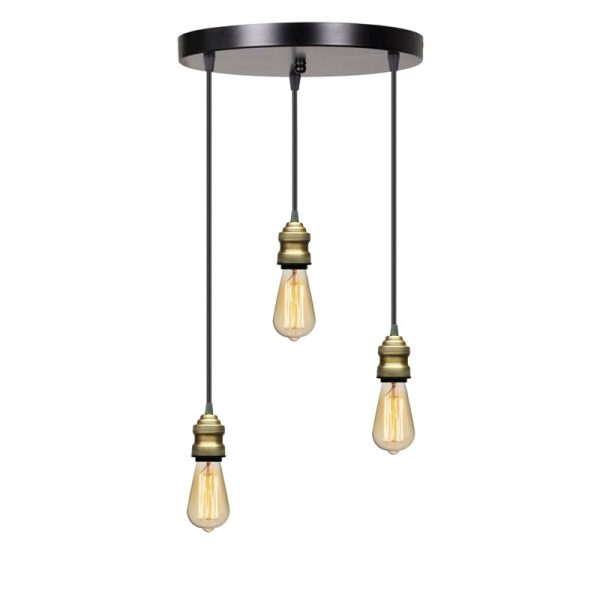 071 001546 3 3-light ceilinh luminaire Sopio pakoworld E27 black metal D30x85cmLighting > Ceiling