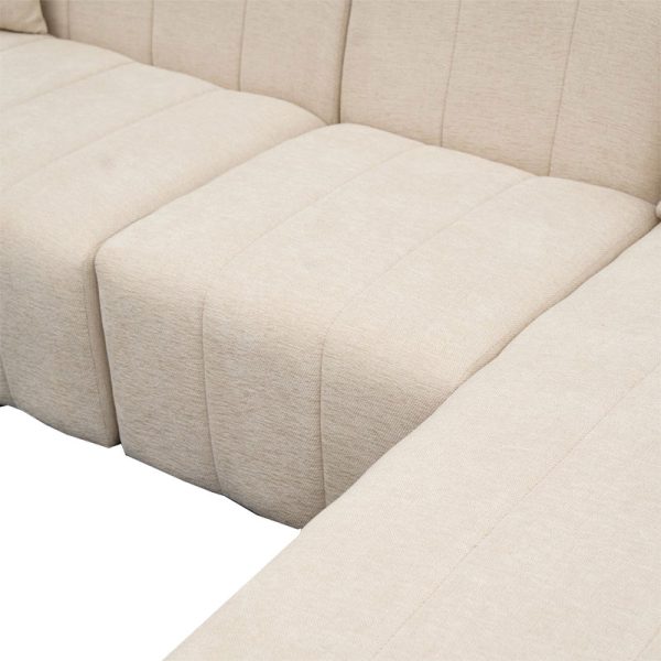 071 001548 3 2 Corner sofa Beyza pakoworld left corner cream fabric 299x160x73cmIndoor furniture > Sofas & Armchairs - Pre Order