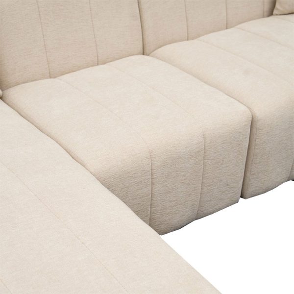 071 001551 3 2 Corner sofa Beyza pakoworld right corner cream fabric 299x160x73cmIndoor furniture > Sofas & Armchairs - Pre Order