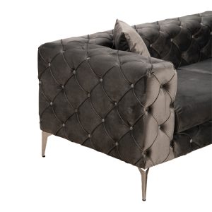 071 001564 3 2 2 seater sofa PWF-0579 pakoworld fabric in dark grey color 197x90x70cmIndoor furniture > Sofas & Armchairs - Pre Order