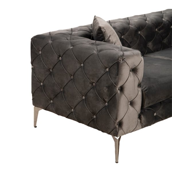 071 001564 3 2 2 seater sofa PWF-0579 pakoworld fabric in dark grey color 197x90x70cmIndoor furniture > Sofas & Armchairs - Pre Order