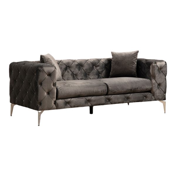 071 001564 5 2 seater sofa PWF-0579 pakoworld fabric in dark grey color 197x90x70cmIndoor furniture > Sofas & Armchairs - Pre Order