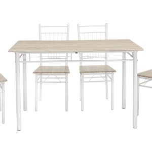 072 000001 2 8 Dining set Roza pakoworld 5pcs color sonoma - legs white gloss 120x70x75cmIndoor furniture > Dinning sets