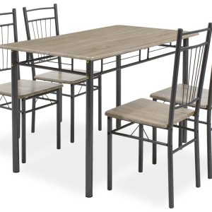 072 000003 12 Dining set Roza pakoworld 5pcs color sonoma - legs anthracite matte 120x70x75cmIndoor furniture > Dinning sets