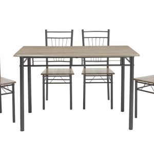 072 000003 2 9 Dining set Roza pakoworld 5pcs color sonoma - legs anthracite matte 120x70x75cmIndoor furniture > Dinning sets