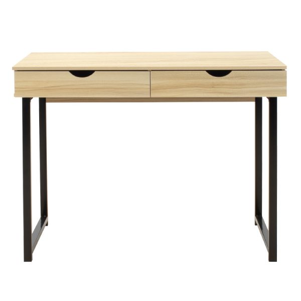 072 000005 2 5 Metalic computer table Vitor MDF in maple wood color 100x48x75cmOffice furniture > Working desk