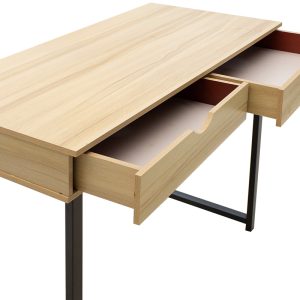 072 000005 4 5 Metalic computer table Vitor MDF in maple wood color 100x48x75cmOffice furniture > Working desk